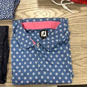 FootJoy Blue and White Daisy Polo